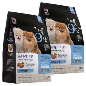 목우촌펫 강아지 펫9단 기능성 사료, 포메라니안, 1.8kg, 2개