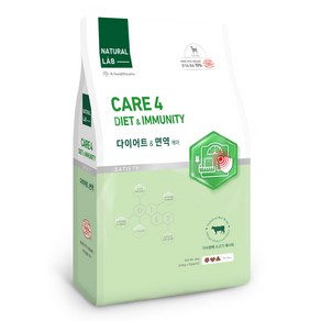 네츄럴랩 강아지 케어4 유기농 기능성 사료, 다이어트(체중감소), 6kg, 1개