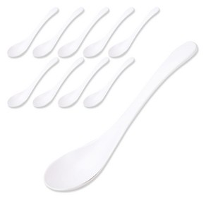 키치노 YK 긴 우동 스푼 10P 비쥬 멜라민 업소용 일식, 1세트, 10개, YK비쥬832긴우동스푼 화이트