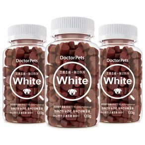 강아지 눈 영양제 눈물자국 백내장예방 시력개선 고함량 닥터펫츠 120g 3세트, 120정, 눈물개선/눈건강, 3개