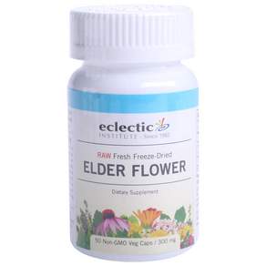 eclectic INSTITUTE 接骨木花素食膠囊 300mg, 50顆, 1罐