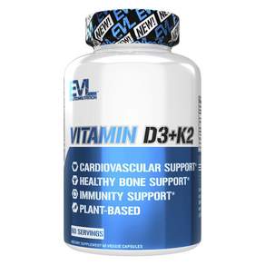 EVLUTIONNUTRITION 維他命D3+K2素食膠囊, 1個, 60顆