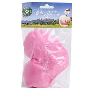 BAVARIAN Cat Toys 貓薄荷貓墊毛絨心形我愛你, 1個, 粉色的