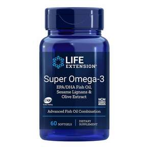 LIFE EXTENSION Super Omega 3魚油軟膠囊, 1罐, 60顆