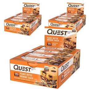 QUEST NUTRITION 能量高蛋白棒 12入組, Peanut Butter Brownie Smash, 3組