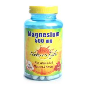 Nature's Life 鎂500mg+維他命B6膠囊, 1個, 100 件