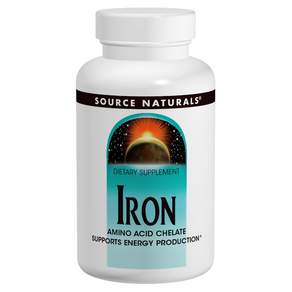 SOURCE NATURALS 鐵氨基酸基酯錠 無麩質無糖, 1瓶, 100顆