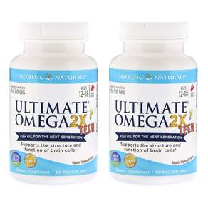 NORDIC NATURALS 青少年12-18歲Omega 2X膠囊 草莓味, 2罐, 60顆