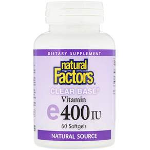 natural Factors 維生素E 400IU軟膠囊, 1個, 60 件