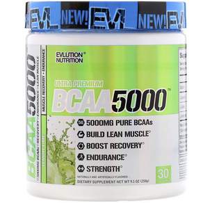 EVLUTIONNUTRITION BCAA粉 5000mg 檸檬酸橙味, 1罐, 258g