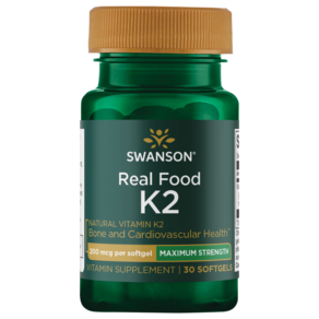 SWANSON 斯旺森 Real Food 維生素 K-2 200 微克軟膠囊, 1個, 30顆