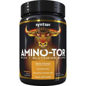 SYNTRAX Amino-Tor BCAA+glutamine保健食品 濃郁芒果口味, 1罐, 340g