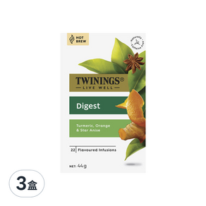 TWININGS 唐寧茶 DIGEST 茶包, 2g, 22包, 3盒