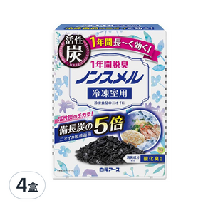 Hakugen 白元 冰箱活性炭脫臭劑1年間 冷凍庫用 藍, 20g, 4盒