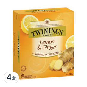 TWININGS 唐寧茶 檸檬薑茶, 1.5g, 80入, 4盒