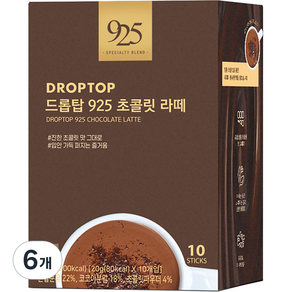 DROPTOP 巧克力拿鐵沖泡飲, 20g, 10條, 6盒