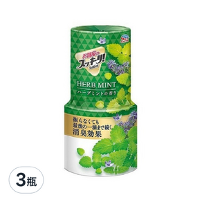 EARTH 地球製藥 室內除臭芳香劑 草本薄荷香, 400ml, 3瓶