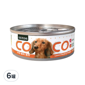 惜時 聖萊西 COCO 愛犬機能餐罐, 羊肉 + 雞肉 + 起司, 80g, 6罐