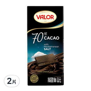 西班牙 VALOR 70%海鹽黑巧克力片, 100g, 2片