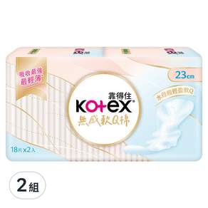Kotex 靠得住 無感軟Q棉衛生棉 護翼型 日用, 23cm, 36片, 2組