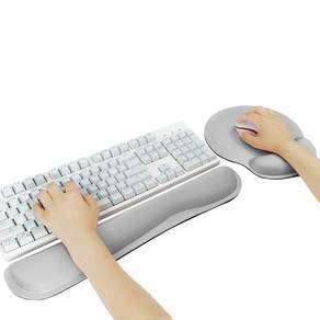 記憶泡沫鍵盤護腕墊+滑鼠護腕墊, 1套, 灰色
