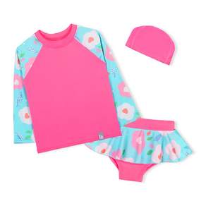 bay b 女嬰 Heart Blossom Rash Guard 上下套裝