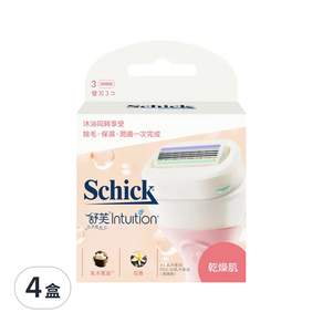 Schick 舒適牌 舒芙仕女除毛刀片 乾燥肌用 保濕型, 3片, 4盒