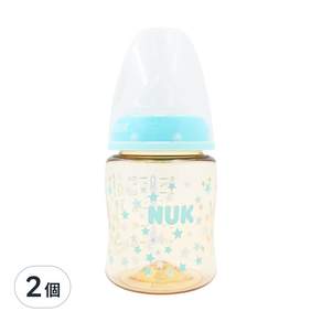 NUK 寬口徑PPSU感溫奶瓶1號 0歲以上 M, 顏色隨機, 150ml, 2個