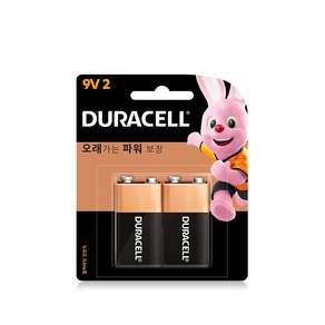 DURACELL 鹼性電池9V, 2入, 1組