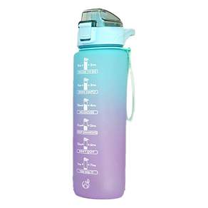 Pocoi 一日水上運動吸管水瓶, 綠色+紫色, 1L
