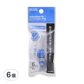 PLUS 普樂士 智慧型滾輪替換帶 42-106 WH-606R 6mm x 6m, 6個