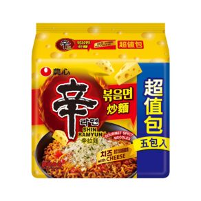 NONGSHIM 農心 辛炒麵 起司風味 136g, 5包, 1袋