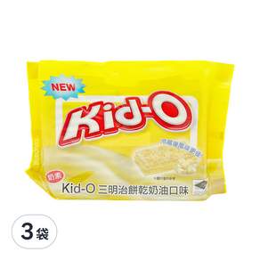 Kid-O 三明治餅乾 奶油口味, 340g, 3袋