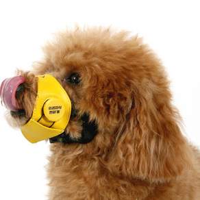 JAYULOPGAE 寵物狗用護嘴套, S, 黃色