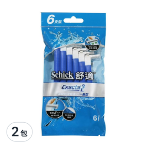 Schick 舒適牌 高級防滑輕便刀 一般型, 6支, 2包