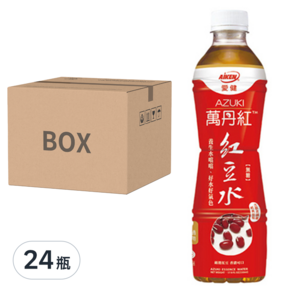 AiKEN 愛健 萬丹紅紅豆水 無糖, 530ml, 24瓶