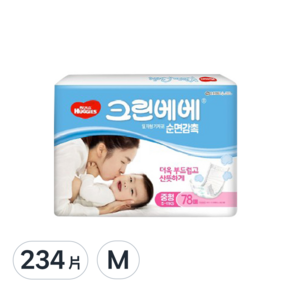 HUGGIES 好奇 Clean Bebe 舒柔 一字型尿布, M, 234片