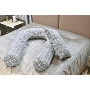 comet 網格U型枕+小抱枕, 灰色
