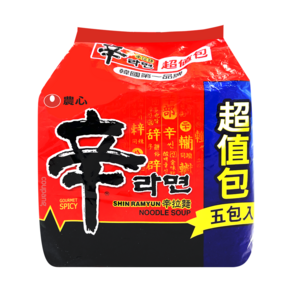 NONGSHIM 農心 辛拉麵超值組, 120g, 5包, 1袋