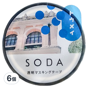 KING JIM HITOTOKI SODA 透明PET卷狀膠帶 寫真, 6個