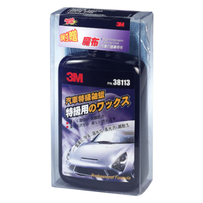 3M 汽車特級釉蠟 附打蠟專用布 PN38113, 500ml, 1瓶