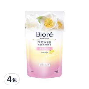 Biore 蜜妮 淨亮保濕淨嫩沐浴乳 補充包 山茶花香, 700g, 4包