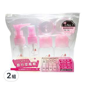 台灣 COSMOS 旅行空瓶7件組, 粉紅色, 2組