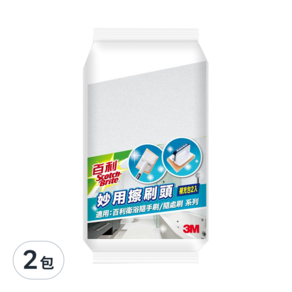 3M Scotch-Brite 百利 妙用擦刷頭補充包 長15*短13*寬10cm 2入, 2包