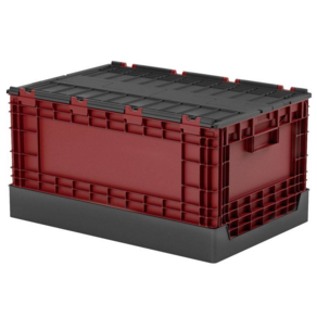 livinbox 掀蓋式摺疊物流箱 FB-6040L, 黑紅, 1個