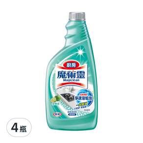 Kao 花王 Magiclean 魔術靈 廚房清潔劑 萊姆香 更替瓶, 500ml, 4瓶