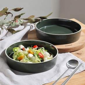 Yoondojagi Chagok 沙拉和義大利麵碗, 深綠色, 2個