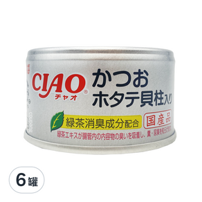 CIAO 旨定罐 A-84, 鰹魚&干貝, 85g, 6罐