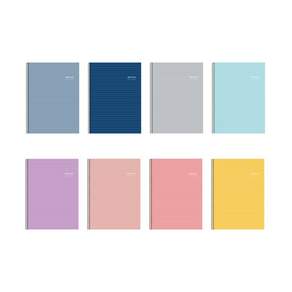 Tamsaa 26頁橫線筆記本8本組, 藍色+海軍藍色+灰色+薄荷綠色+紫色+淺粉紅色+粉紅色+黃色, 1組