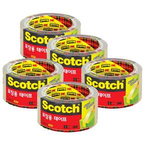 3M Scotch 3650 透明封箱膠帶, 透明, 5入